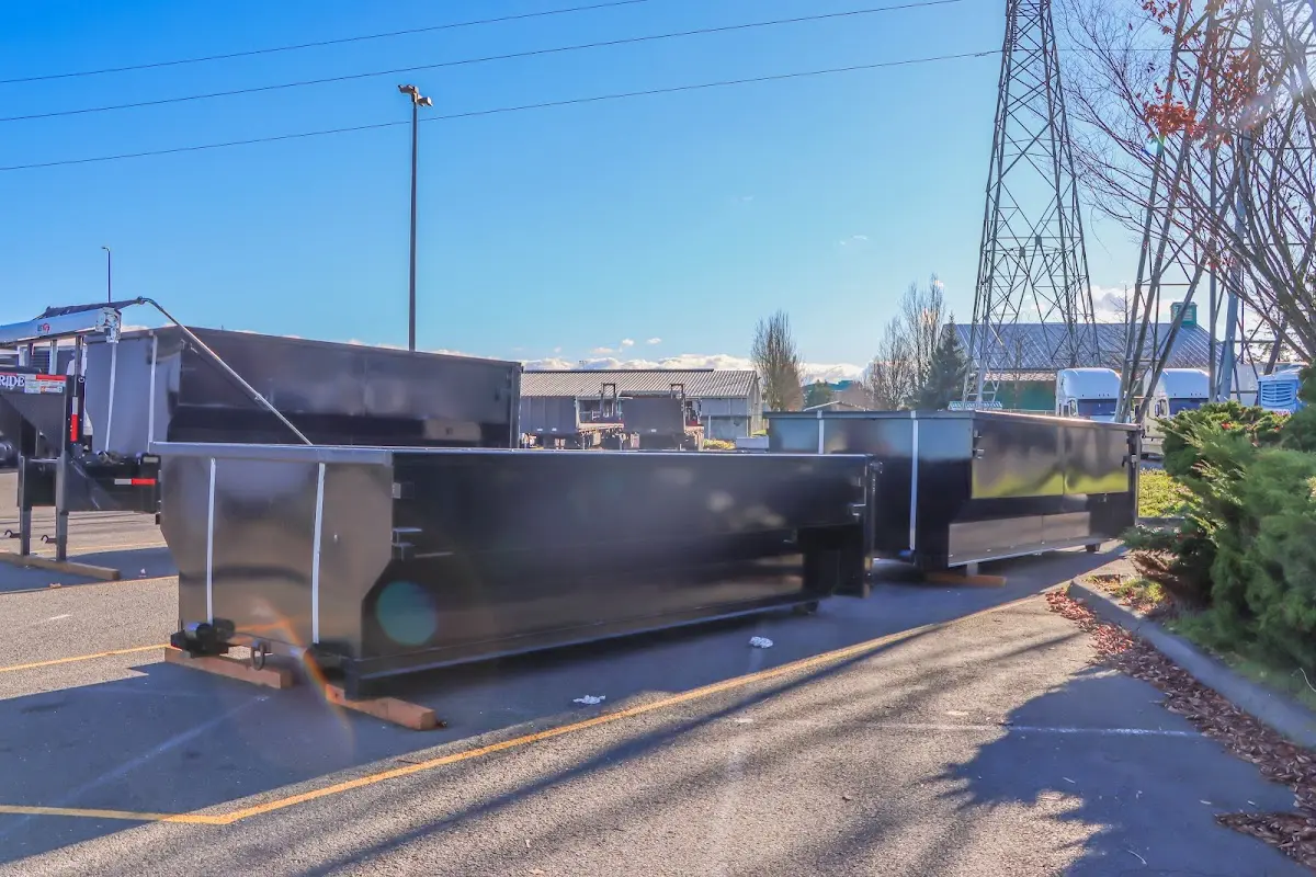 Roll-off dumpster ready for waste disposal at job site for Roofing Dumpster Rental in Mount Hood Villages